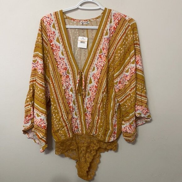 Free People For You Vneck Boho Bodysuit - Picture 4 of 5